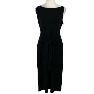 Perfect LBD! Norma Kamali Black Stretch Sleeveless Tie Waist Midi Dress …